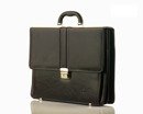 Brown leather men's briefcase Solier Office