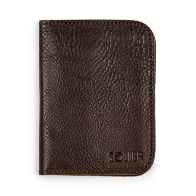 Brown leather wallet / passport holder SOLIER SW07