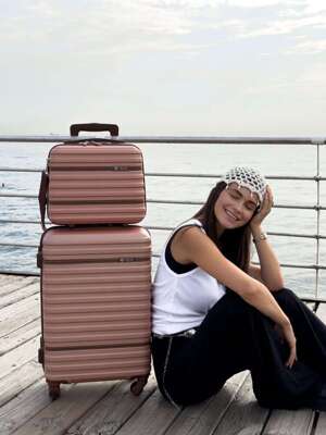 Cosmetic travel case ABS STL957 pink