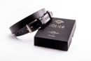 Elegant black leather belt SOLIER SB10