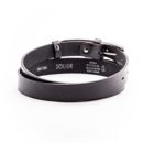 Elegant black leather belt SOLIER SB10