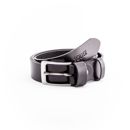 Elegant black leather belt SOLIER SB11