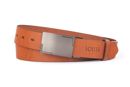 Elegant light brown leather belt SOLIER SB12