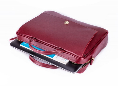 Genuine leather woman's laptop bag FL14 Rimini burgundy