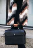 Genuine leather woman's laptop bag FL16 Sorrento black
