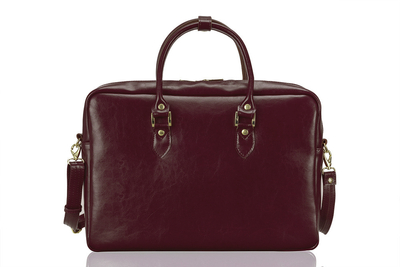 Genuine leather women's laptop bag Marina red