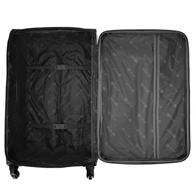 Large soft luggage L Solier STL1651 dark grey-coffee