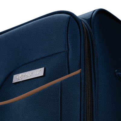 Large soft luggage L Solier STL1651 navy-coffee