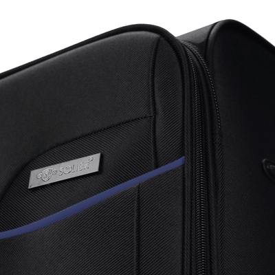 Large soft luggage XL Solier STL1651 black-blue