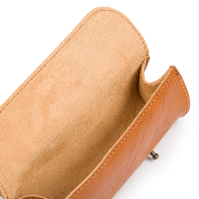 Leather pencil case Solier SA52 camel