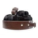 Personalised camera neck strap straight SA49 brown vintage