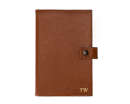 Personalised leather cover for notebook calendar Solier SA41 camel