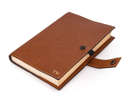 Personalised leather cover for notebook calendar Solier SA41 camel