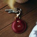 Personalised leather key ring Solier SA27 black snake