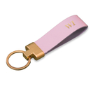 Personalised leather key ring Solier SA29 powder pink