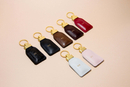 Personalised leather key ring Solier SA30 maroon