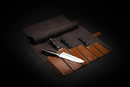 Personalised leather knife case Solier SA44 vintage brown