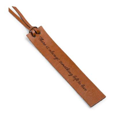 Personalized leather bookmark red