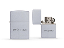 Set of personalized Zippo lighter and leather case