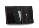 Slim leather men's wallet with coin holder SOLIER SW15 SLIM DARK BROWN