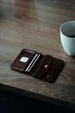 Slim leather men's wallet with coin holder SOLIER SW16 SLIM BROWN