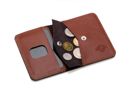 Slim leather men's wallet with coin holder SOLIER SW16 SLIM BROWN