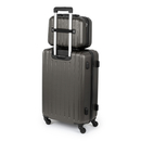 Travel suitcase set Travel case + medium suitcase 22' ABS STL902 dark grey