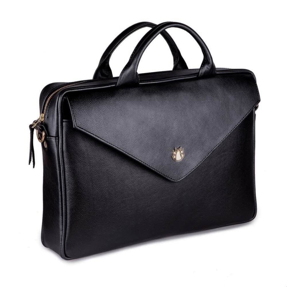 Elegant shoulder laptop bag Felice Gold Dulce Schwarz Damentaschen