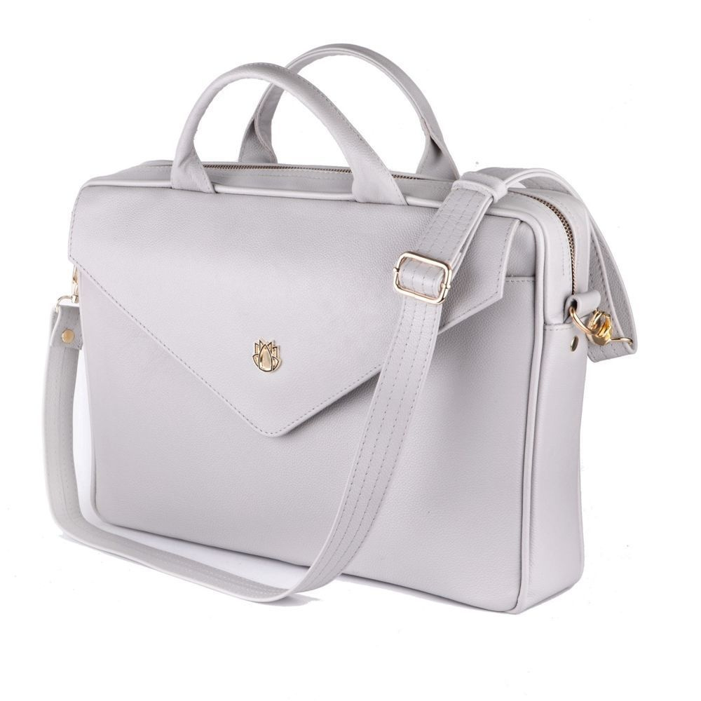 Elegant shoulder laptop bag Felice Gold Dulce Hellgrau Damentaschen