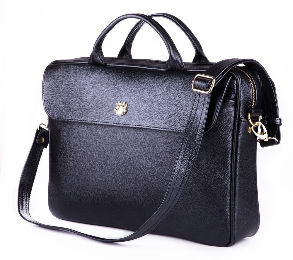 Elegant shoulder laptop bag Felice Gold Dulce Schwarz Damentaschen