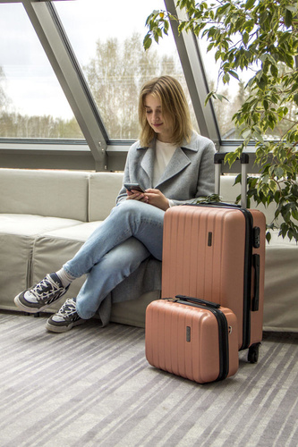 Cosmetic travel case ABS STL902 pink