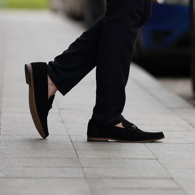 Men's stylish leather Chukka shoes / boots dark brown M467DBS