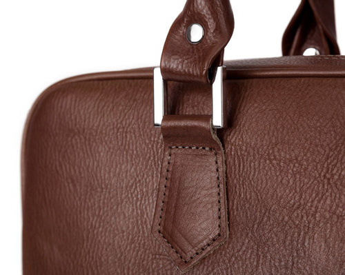 Genuine leather laptop bag Solier SL22 Kingston dark brown