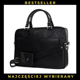 Damska skórzana torba na laptopa FL25 czarna