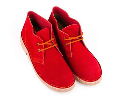 Men's stylish leather Chukka shoes boots red M467DS