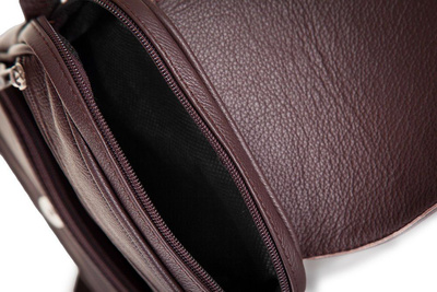 Brown leather messenger Ipad case SL32