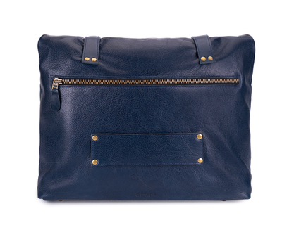 Genuine leather roll top briefcase Battalion navy