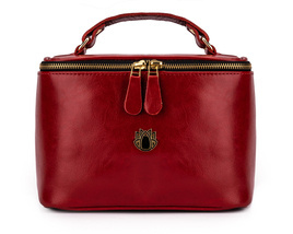 Elegant genuine leather women's beauty bag FK01 Solier red