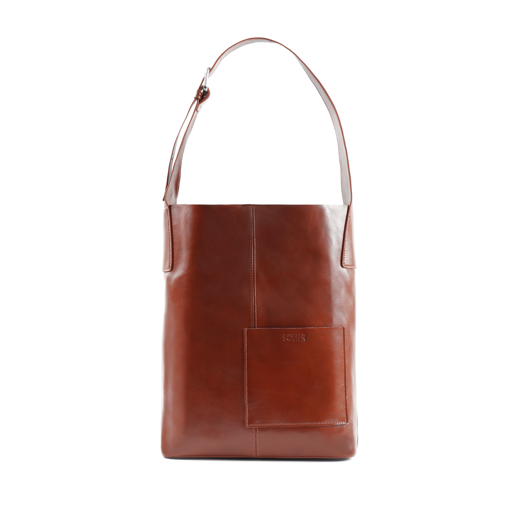 Zdjęcia - Torebka damska Solier Brązowa torba shopper damska FL29 ELVORIA BROWN 