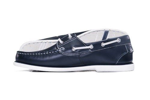 Genuine leather men's navy moccasins boat shoes