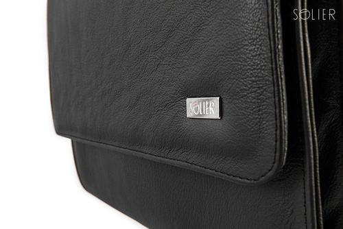 Genuine leather conference folder Solier SA01 OBAN black