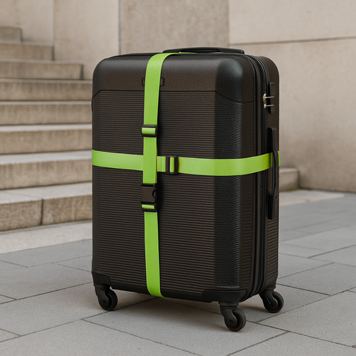 Security luggage strap set for suitcase SA50 lime