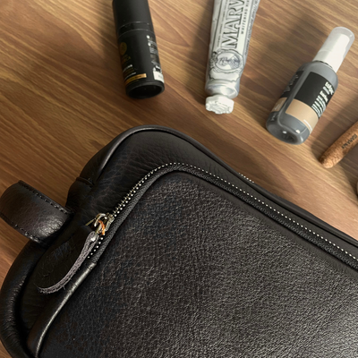 Personlised genuine leather men's beauty bag SK04