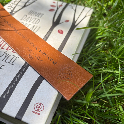Personalized leather bookmark red