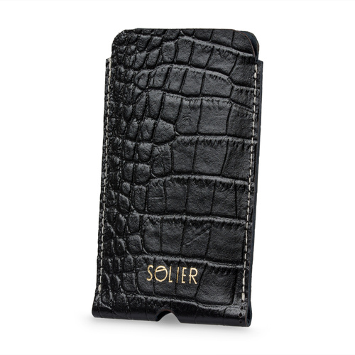 Leather case for IPhone 13/14 Solier SA57 black snake