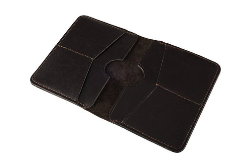 Slim leather men's wallet SOLIER SW10 SLIM DARK BROWN