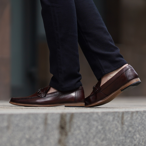Men's stylish leather Chukka shoes / boots dark brown M467DBS