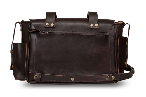 Genuine leather bicycle bag Assen SR02 dark brown