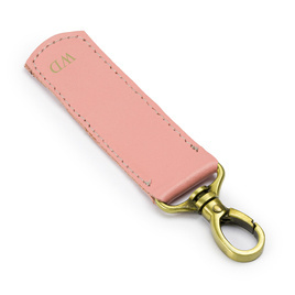 Personalised leather key ring Solier SA62 pink