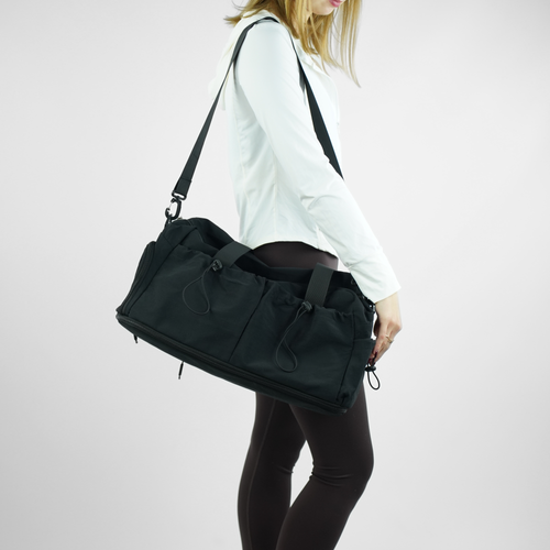 Torba weekendowa podróżna skórzana Solier SL39 Astrin czarna 